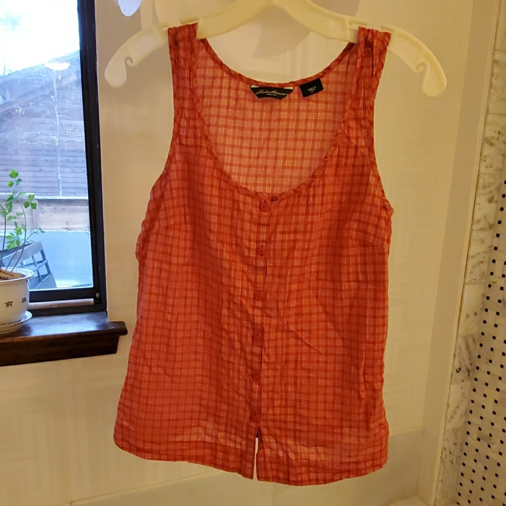 Red plaid Eddie Bauer Top